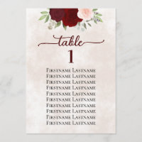 Rood & Roze Rose Trouwstoel Grafiek Tafelnummer