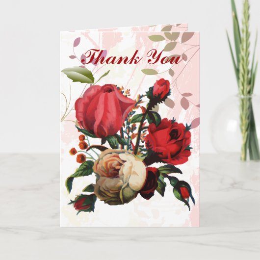 Rood & Roze Roze Dank je wel Bedankkaart (Voorkant)