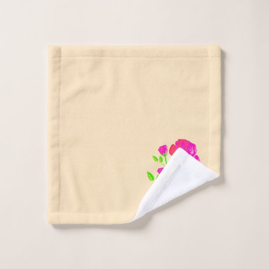 Rood roze roze flora bad handdoek (Wasdoekje)