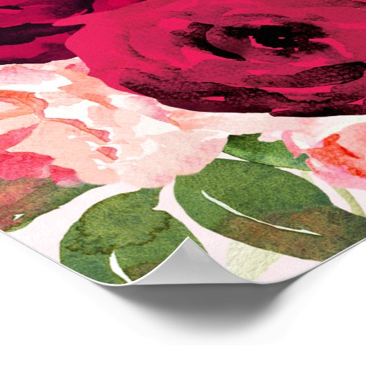 Rood & Roze Roze Moslim Islamitisch Bruiloft Poste Poster (Hoek)