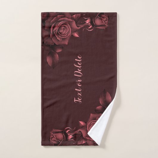 Rood Roze Rozen Bloemen Maroon Elegant Bad Handdoek (Handdoek)
