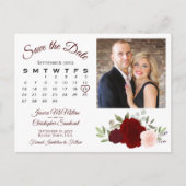 Rood & Roze Rozen Foto & Agenda opslaan Datum Aankondigingskaart (Voorkant)