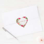 Rood Roze Rozen Krans Lente Bloemen Groen Bladeren Hart Sticker (Envelop)