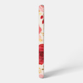 Rood Roze Rozen Waterverf Bloemen Samsung Galaxy Hoesje (Linkerkant)