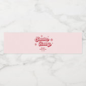 Rood Roze Santa Baby Kerst Baby shower Waterfles Etiket (Enkel label)