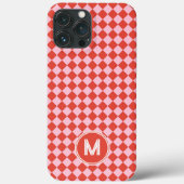 Rood & Roze Schachbrettpatroon Persoonlijk Case-Mate iPhone Case (Achterkant)