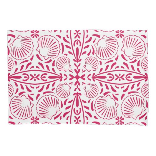 Rood Roze Sheashells Koraal Modern Bold Beach Hous Kussensloop (Voorkant)