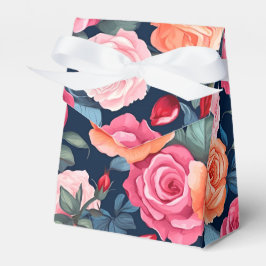 Rood Roze Sinaasappel Rozen Patroon Design Bedankdoosjes