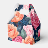 Rood Roze Sinaasappel Rozen Patroon Design Bedankdoosjes (Achterkant)