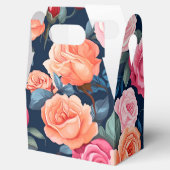 Rood Roze Sinaasappel Rozen Patroon Design Bedankdoosjes (Geopend)