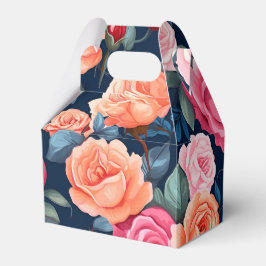 Rood Roze Sinaasappel Rozen Patroon Design Bedankdoosjes