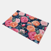 Rood Roze Sinaasappel Rozen Patroon Design Deurmat (Schuin)