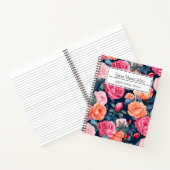 Rood Roze Sinaasappel Rozen Patroon Design Notitieboek (Binnen)
