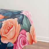 Rood Roze Sinaasappel Rozen Patroon Design Tafelkleed (Voorbeeld)