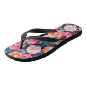 Rood Roze Sinaasappel Rozen Patroon Design Teenslippers (Schuin)