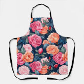 Rood Roze Sinaasappel Rozen Tuinieren Schort (Voorkant)