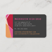 Rood Roze Stijlvolle Geometrische Lijnen Mod Foto  Contactkaartje (Achterkant)