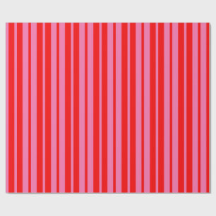 Rood Roze Stijlvolle Strepen Patroon Ontwerp Cadeaupapier