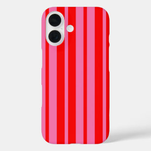 Rood Roze Stijlvolle Strepen Patroon Ontwerp iPhone 16 Hoesje