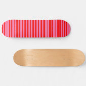 Rood Roze Stijlvolle Strepen Patroon Ontwerp Persoonlijk Skateboard (Horizontaal)