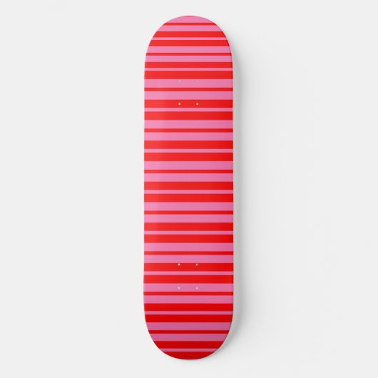 Rood Roze Stijlvolle Strepen Patroon Ontwerp Persoonlijk Skateboard (Voorkant)
