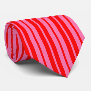 Rood Roze Stijlvolle Strepen Patroon Ontwerp Stropdas