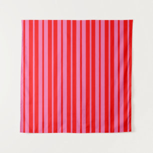 Rood Roze Stijlvolle Strepen Patroon Ontwerp Wandkleed