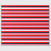 Rood Roze Strepen Patroon Ontwerp Cadeaupapier (Vlak)