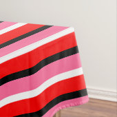 Rood Roze Strepen Patroon Ontwerp Tafelkleed (Voorbeeld)