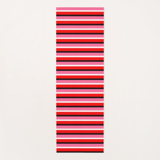 Rood Roze Strepen Patroon Ontwerp Yogamat (Voorkant)