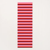 Rood Roze Strepen Patroon Ontwerp Yogamat (Achterkant)