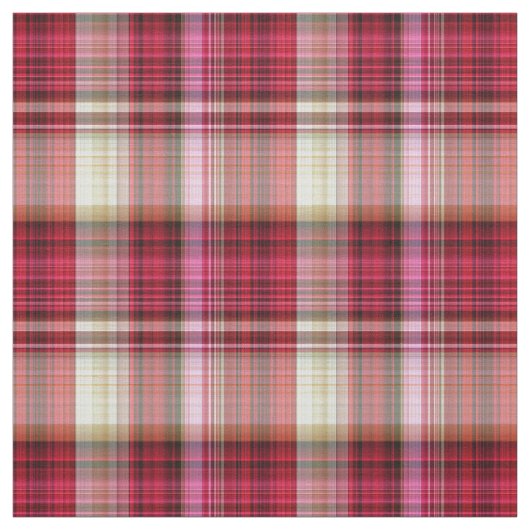 Rood Roze Tartan Plaid Stof (Swatch)