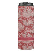  rood roze Toile de Jouy bedrukt Thermosbeker (Achterkant)