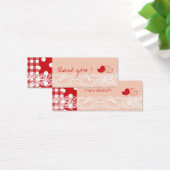 Rood & Roze Twin Birds Verjaardagsfeestje DIY Cade Mini Visitekaartjes (Bureau)