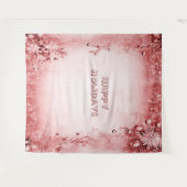 Rood Roze Vakantie Achtergrond Wandkleed (Voorkant (horizontaal))