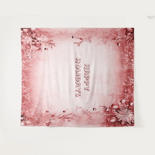 Rood Roze Vakantie Achtergrond Wandkleed (Voorkant (horizontaal))