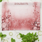 Rood Roze Vakantie Keukenhanddoek (Gevouwen)