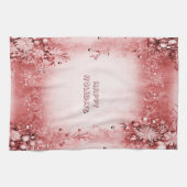 Rood Roze Vakantie Keukenhanddoek (Horizontaal)
