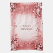 Rood Roze Vakantie Keukenhanddoek (Verticaal)