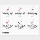 Rood roze Valentijnsdag met geschrift Vierkante Sticker (Vel)