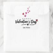 Rood roze Valentijnsdag met geschrift Vierkante Sticker (Tas)