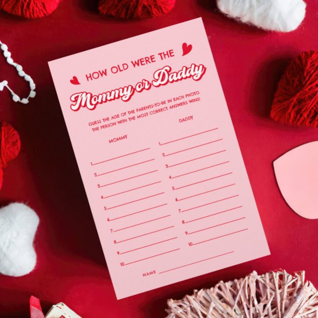 Rood Roze Valentijnse Baby shower Game Guess Leeft (Creator heeft geüpload)