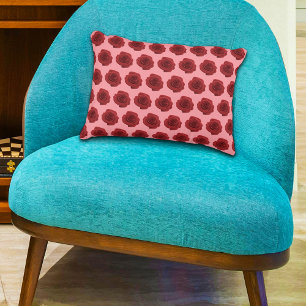 Rood roze ventilator naadloos patroon op Accent Pi Accent Kussen