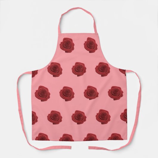 Rood roze ventilator naadloos patroon op Schort (Voorkant)