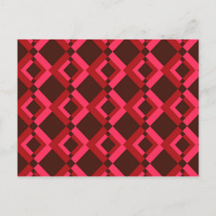Rood, roze, vet, levendig, cool, trendy geometrisc briefkaart