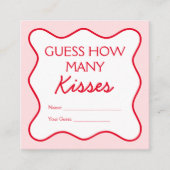 Rood roze Vrijgezellenfeest spel Raad eens hoeveel Informatiekaartje (Voorkant)