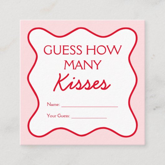 Rood roze Vrijgezellenfeest spel Raad eens hoeveel Informatiekaartje (Voorkant)