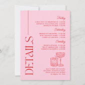 Rood & Roze vrijgezellenweekend Kaart (Achterkant)