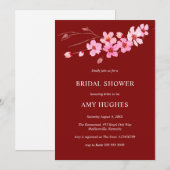 Rood Roze Waterverf Cherry Blossom Vrijgezellenfee Kaart (Voorkant / Achterkant)