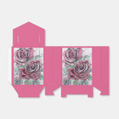 Rood roze Waterverf en inkt Party Cake Favor Box Bedankdoosjes (Uitgevouwen)